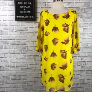 Everly Bright Yellow Floral Shift Dress